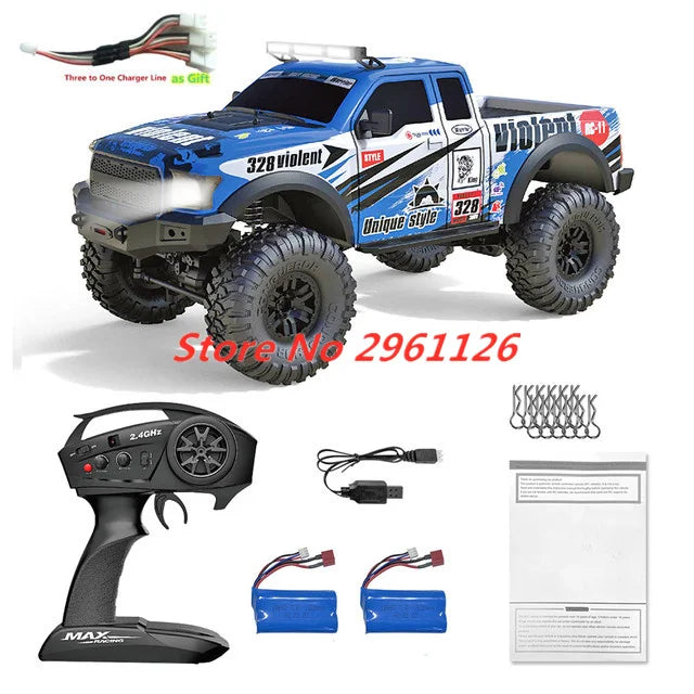 47CM Large RC Climbing Car 4WD 2.4G 1:10 Full Scale Multi-terrain Driving Remote Control Car Full Proportional Rock Crawler Toy