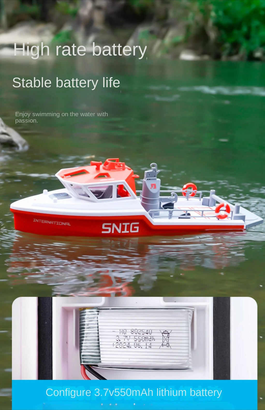 RC Rescue Boat Simulation Model High Speed Turbojet Brushless Speedboat Remote Control Boat Model Toy Gift Electric Yacht