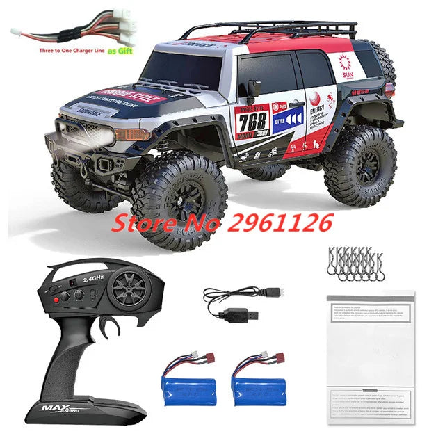 47CM Large RC Climbing Car 4WD 2.4G 1:10 Full Scale Multi-terrain Driving Remote Control Car Full Proportional Rock Crawler Toy
