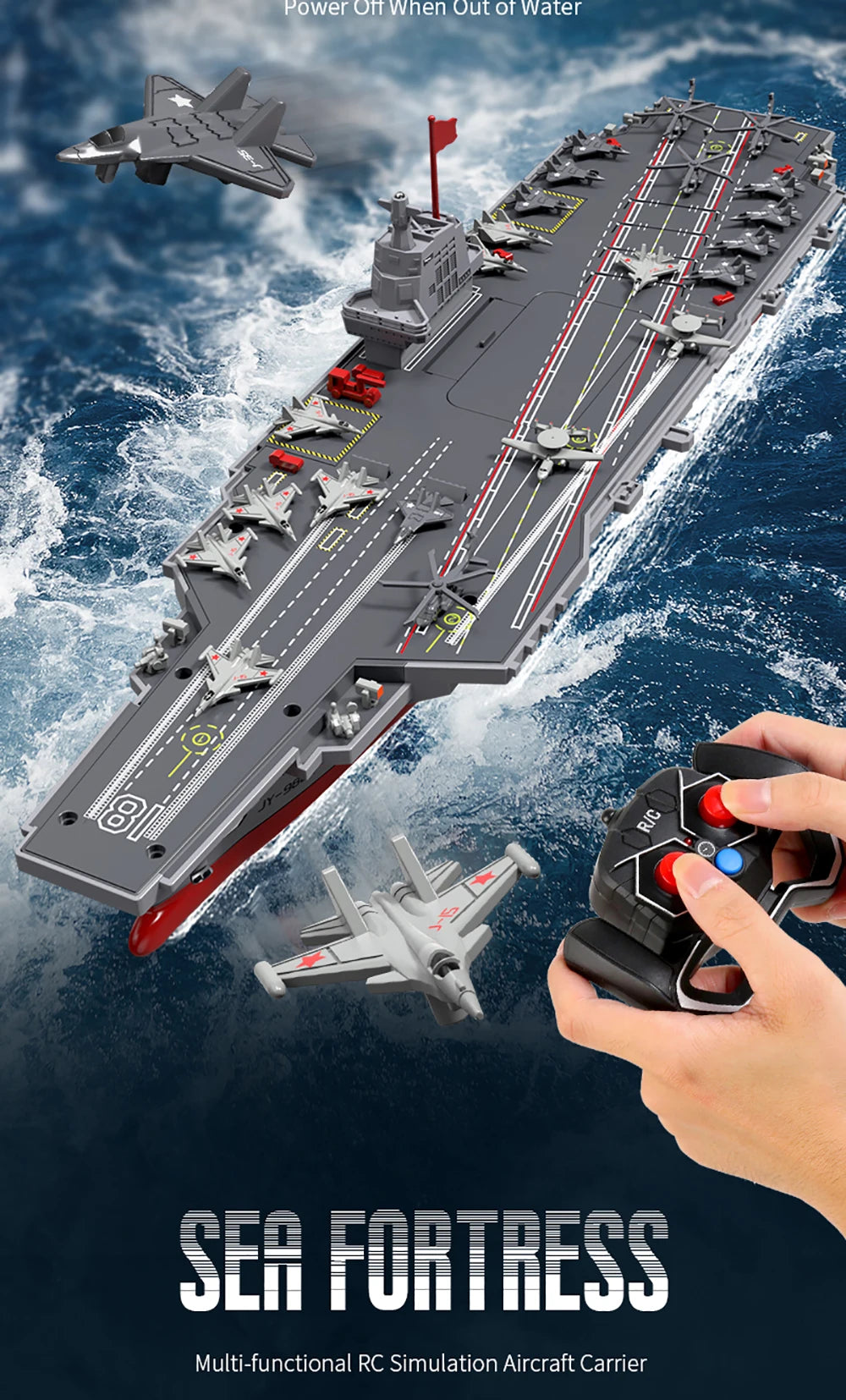 9IMOD RC Aircraft Carrier 2.4G Dual Motor 20Km/h 60M High-Density Waterproof Simulation Boat Model Creative Holiday Gift Toys