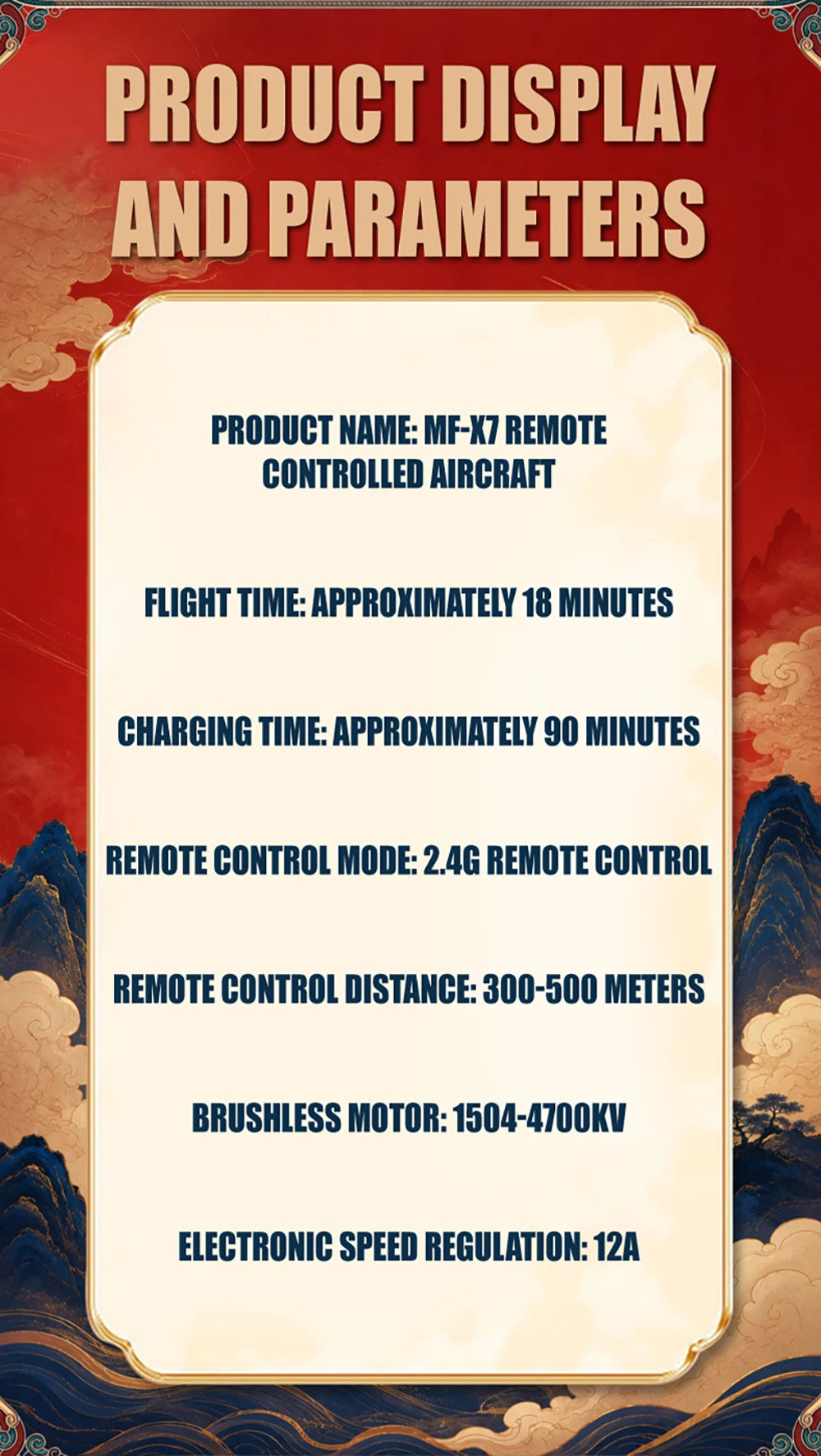 9IMOD RC Fixed Wing Plane 1/22 Scale MF-X7 3 Flight Modes EPP Brushless RTF Aircraft