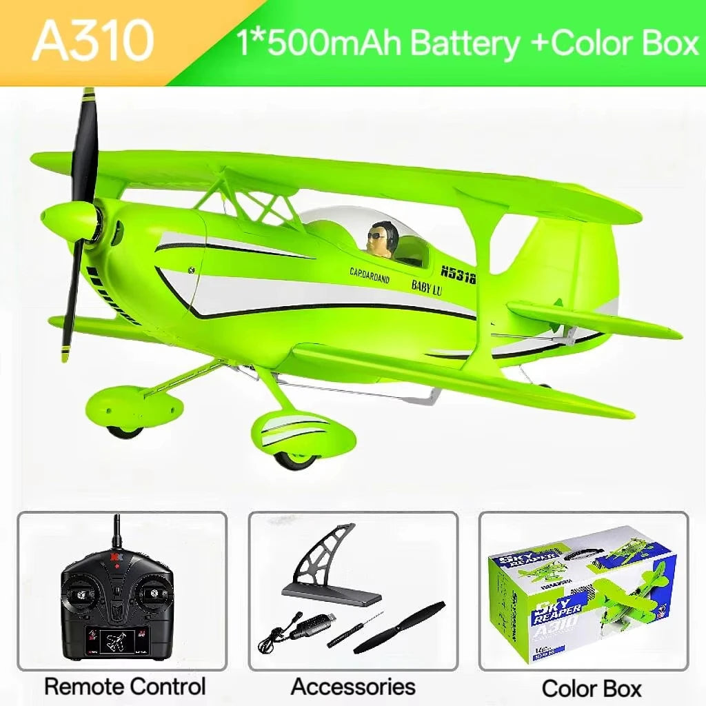 New 2026 WLtoys RC Airplane Brushless Motor 3D/6G with Gyroscope Biplane Four-Channel Plane Boy's Gift A310