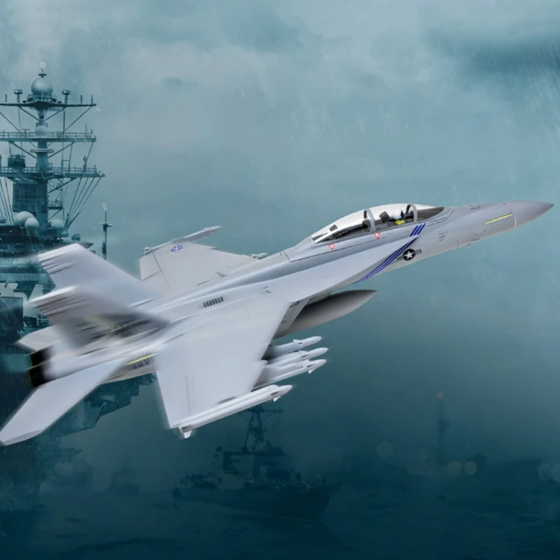 FMSRC RC Airplane 70mm F18 F/A-18F Super Hornet V2 Ducted Fan EDF Jet Scale Model Plane Aircraft PNP 6S 6CH with Retracts Flaps