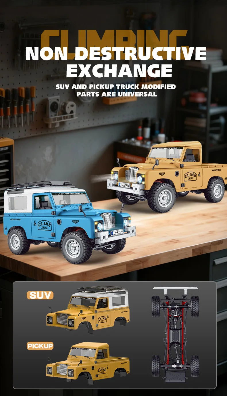New 1:10 Full Scale Pickup 4X4 Professional Remote RC Defender Simulated Off-Road Climbing Vehicle RC CAR