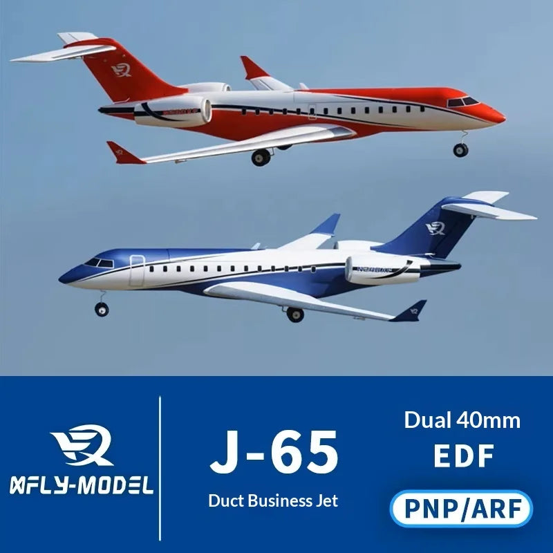 In Stock Xfly Electric Rc Airplane Dual 40mm-J65 Business Jet Fixed Wing Outdoor Scale Model For Adult Rc Hobby Enthusiasts