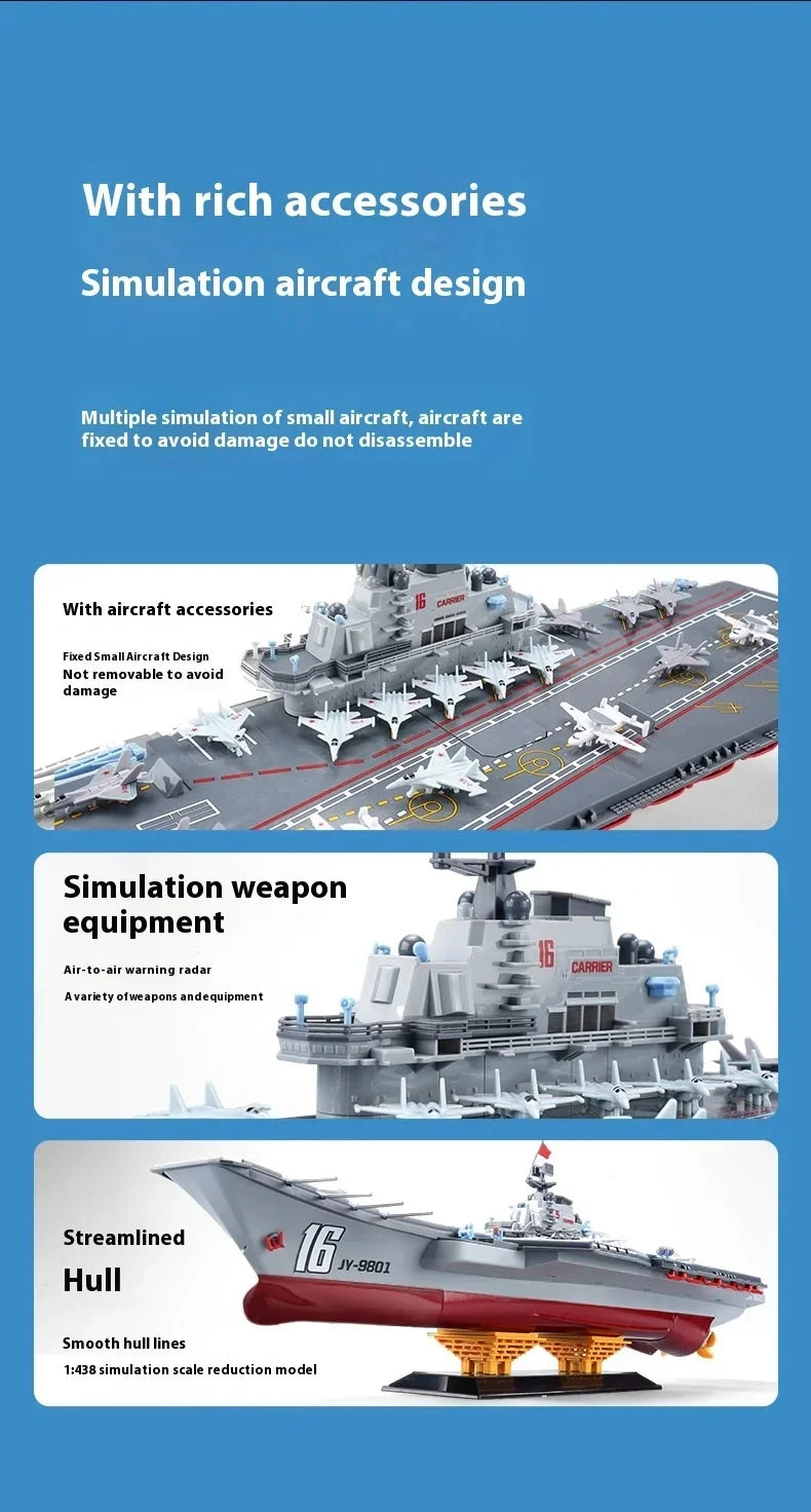 60CM Large RC Ship Simulation Destroyer Model Summer Water Spray Outdoor Toy For Kid Long Range Remote Control Ship Boy Gift