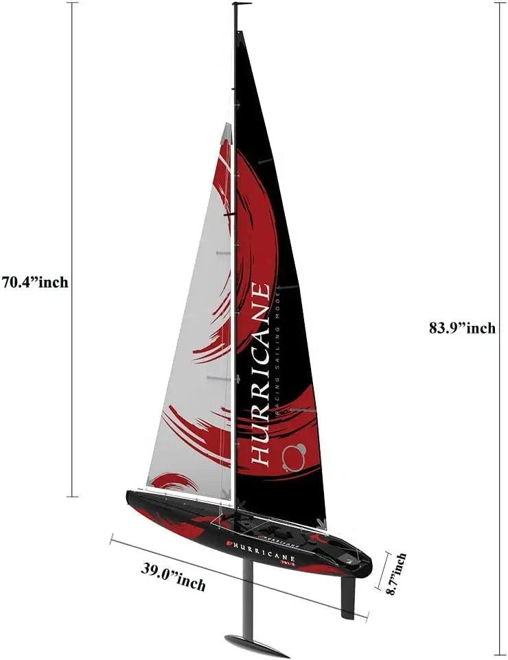 Remote Control Sailboat Model Huge for Adult Teens Fall Water Recreation Sailboat Model 84 Inch (213cm) Pre-Assembled Sail Acces