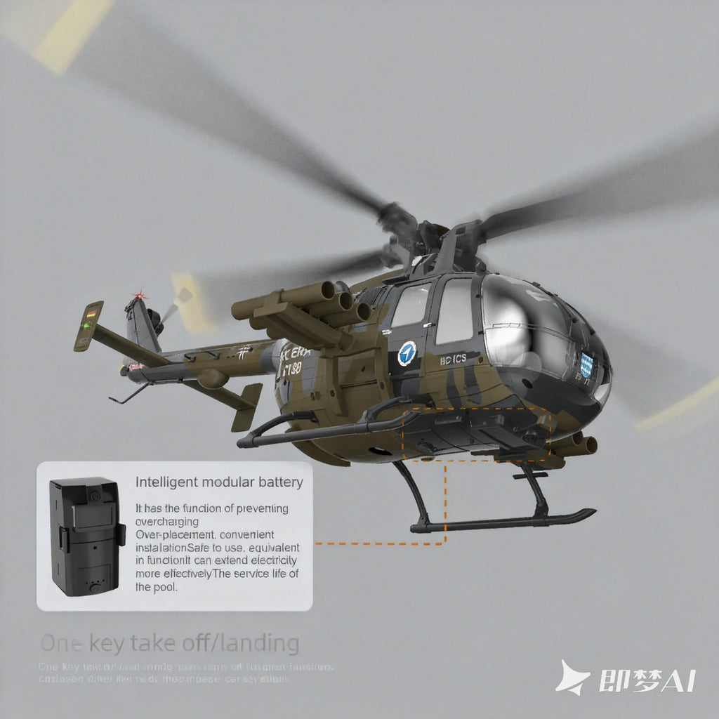 RC ERA 1:25 C180 RC Helicopter BO105 6CH Brushless with Optical Flow Positioning 3D Stunt Single Propeller No Aileron Plane Toys