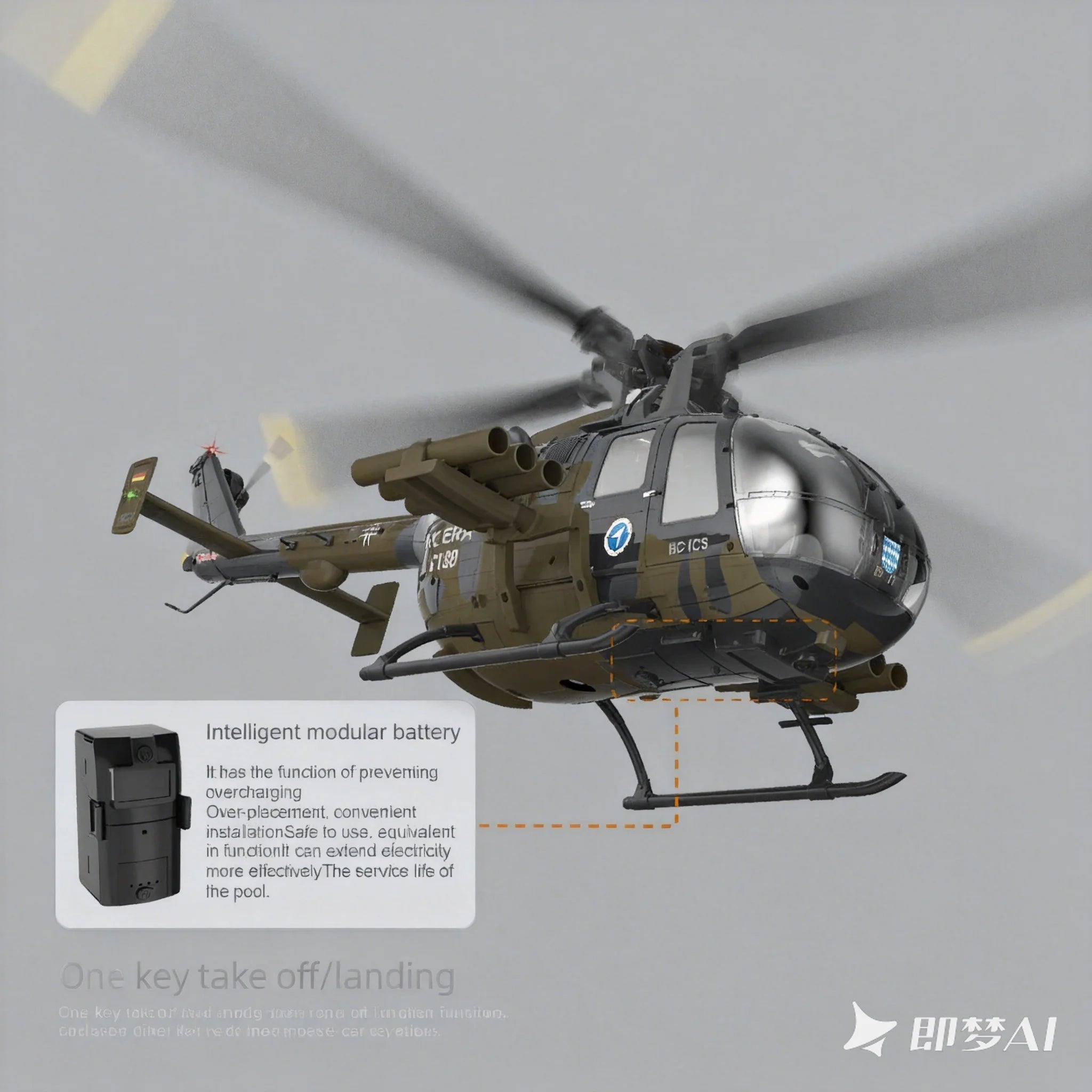 RC ERA 1:25 C180 RC Helicopter BO105 6CH Brushless with Optical Flow Positioning 3D Stunt Single Propeller No Aileron Plane Toys