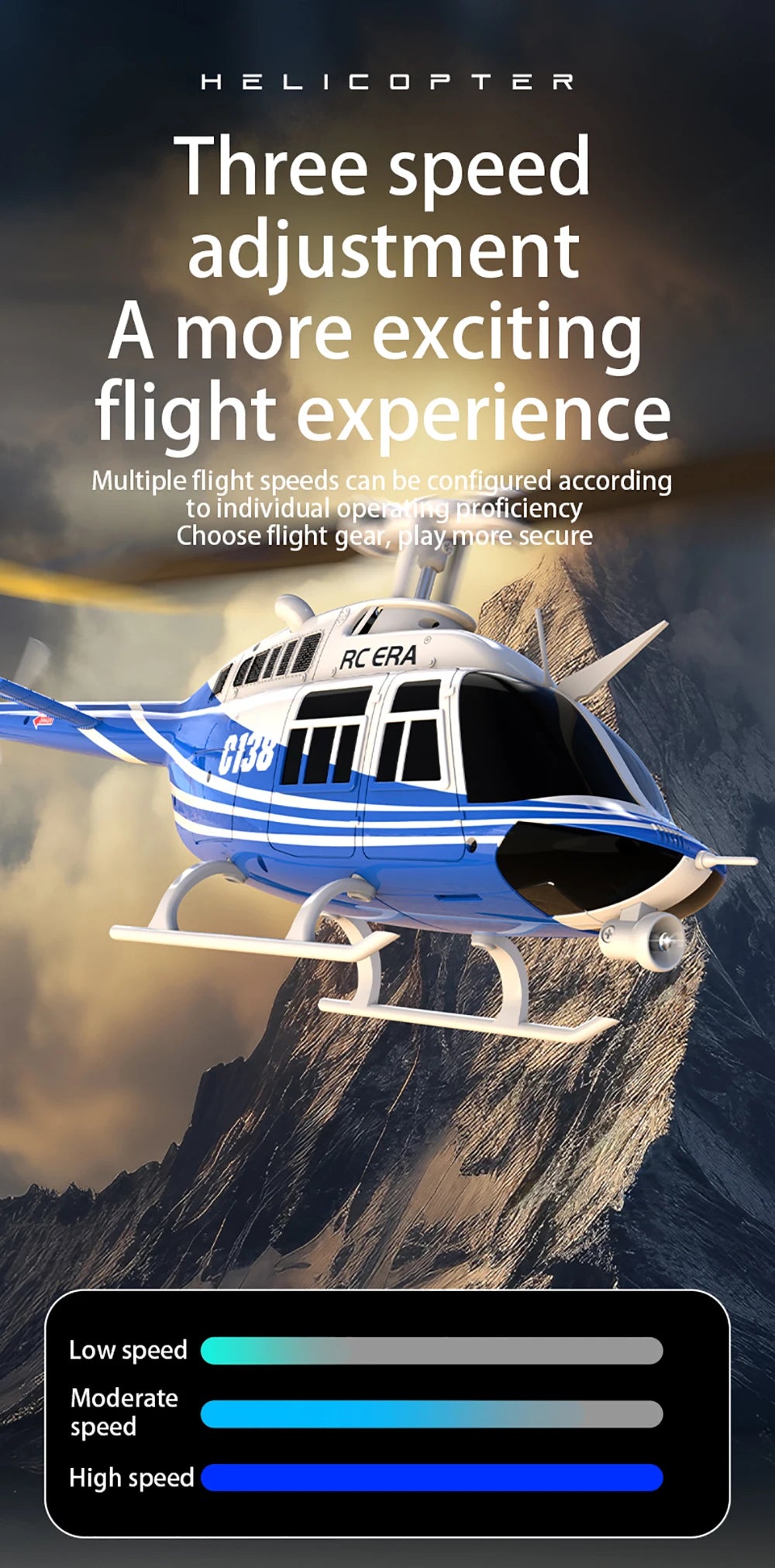 RC ERA RC Helicopter 1:33 Bell-206 Aircraft C138 6CH  6-axis Gyro Remote Control Plane
