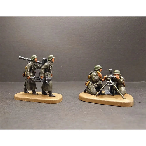 1:72 Scale Model 3D Printing Painted 4Pcs German 81mm Mortar Unit Soldiers Doll Toys DIY Scene Accessory Display Collection Fans