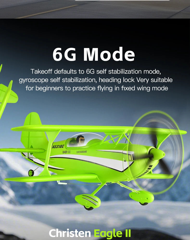 New 2026 WLtoys RC Airplane Brushless Motor 3D/6G with Gyroscope Biplane Four-Channel Plane Boy's Gift A310