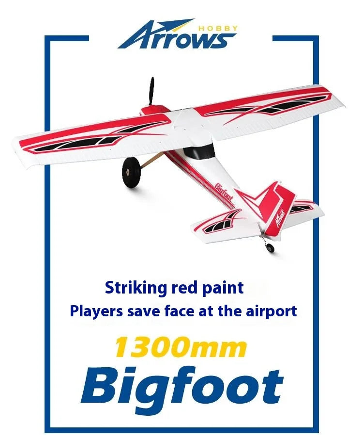 Blue Arrow 1300mm Bigfoot Low-Speed Entry-Level Off-Road Rc Plane Single Wing Propeller Single Engine Fixed Wing Model Aircraft