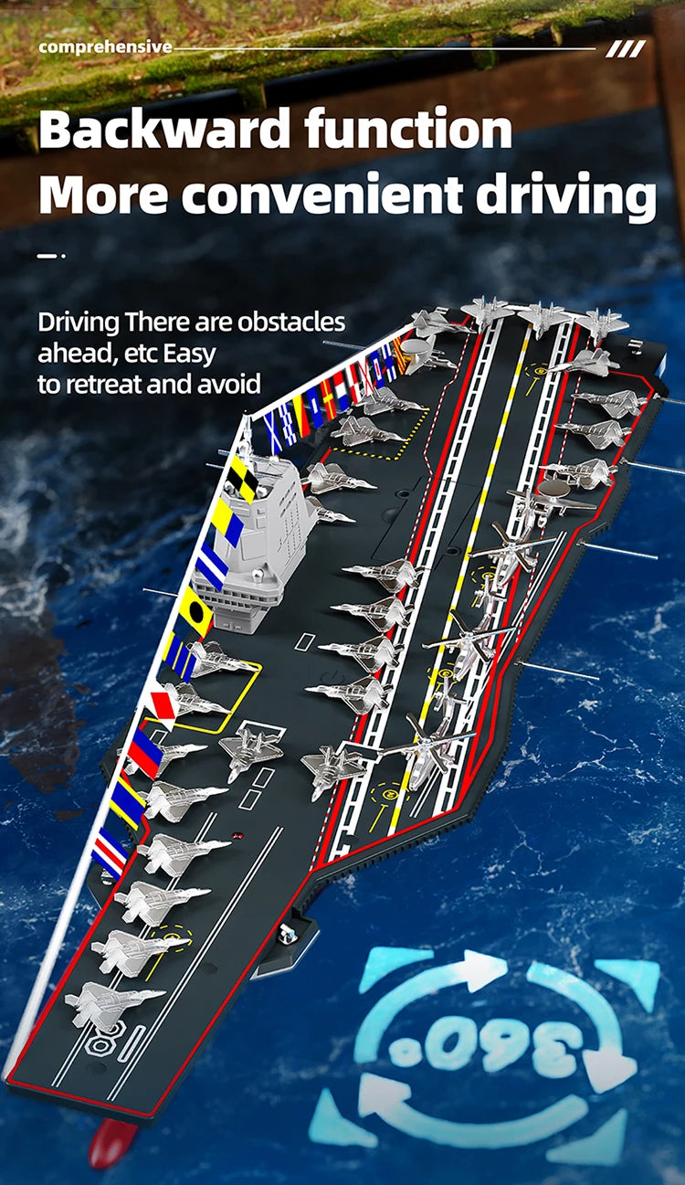 RC Warship 26.7 inch(68CM) Super Long Hull RC Boat Charging Military Children's Toy boy Electric Toy Ship Aircraft Carrier Warsh