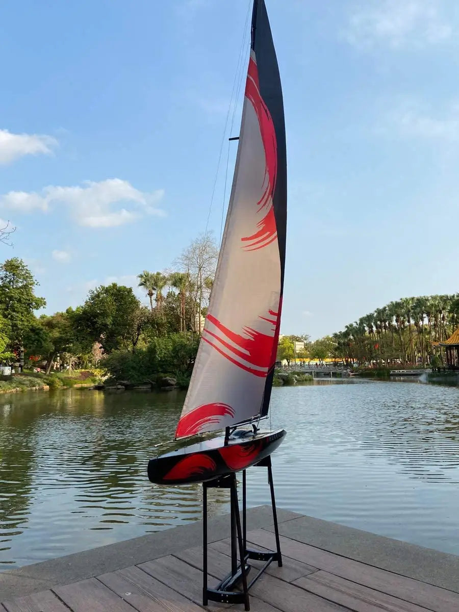 Remote Control Sailboat Model Huge for Adult Teens Fall Water Recreation Sailboat Model 84 Inch (213cm) Pre-Assembled Sail Acces