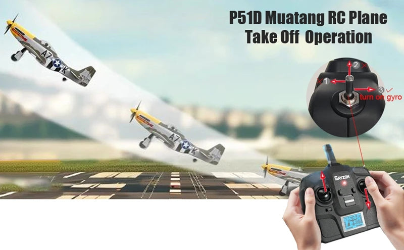 RC Plane 5CH 3D/6G Fixed-wing RC Airplane P51D Mustang RTF for Adults Beginners Easy to Fly Removable Brushless Fighter Helicopt