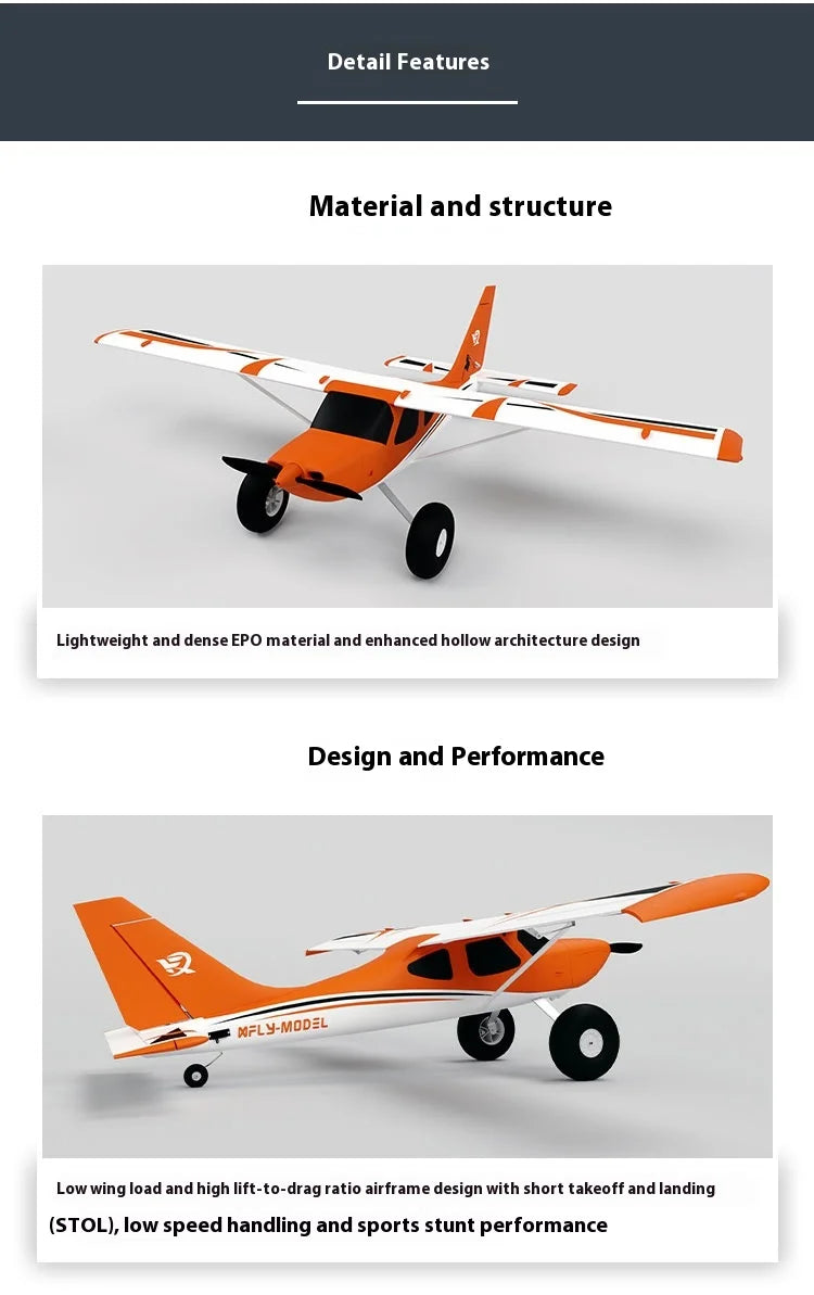 Xfly 1233mm Windwalker Electric RC Plane - Assembled Fixed Wing Single Wing Remote Control Aircraft for Entry Level Training