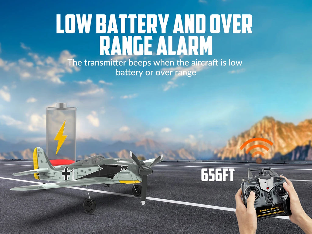VOLANTEX RC FW190 Fighter Toy Set Ready to Fly Remote Control Airplane Kids Boys