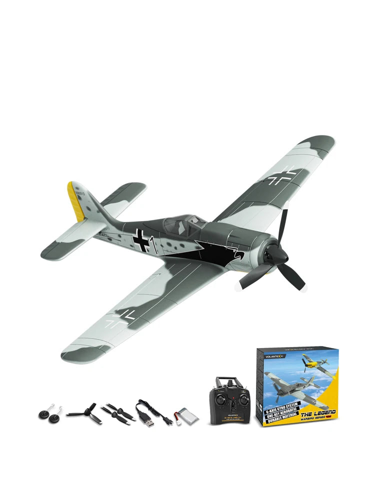 VOLANTEX RC FW190 Fighter Toy Set Ready to Fly Remote Control Airplane Kids Boys