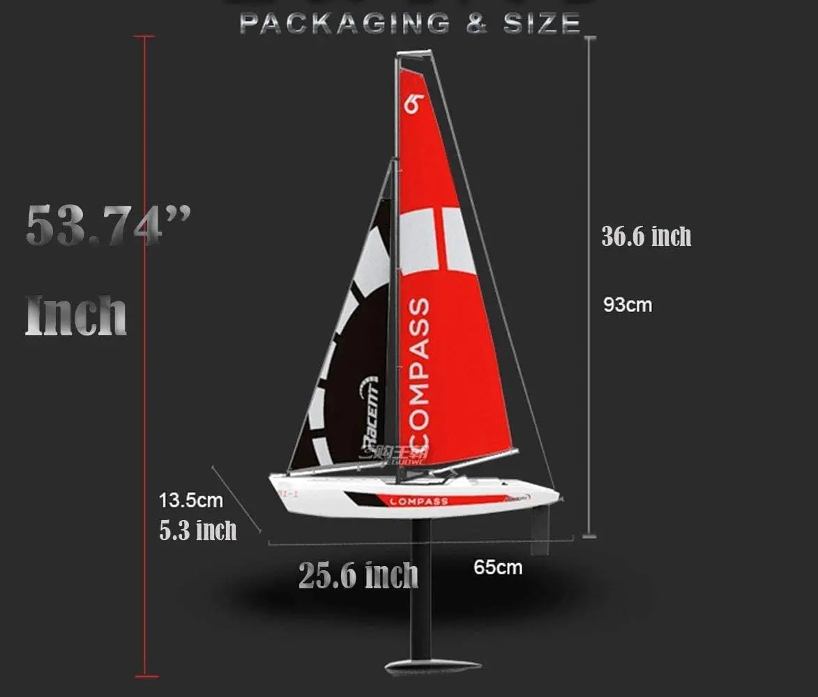 Remote Control Sailboat Model Huge for Adult Teens Fall Water Recreation Sailboat Model 84 Inch (213cm) Pre-Assembled Sail Acces