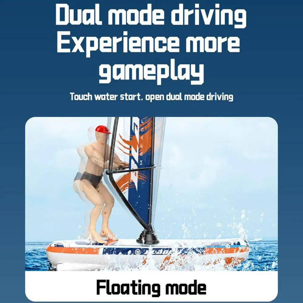 Rc Boat 2.4Ghz Remote Control Sailboats Swing Doll Surfboard Waterproof Pool Sailing Game With Led Lights Beach Toys For Kids