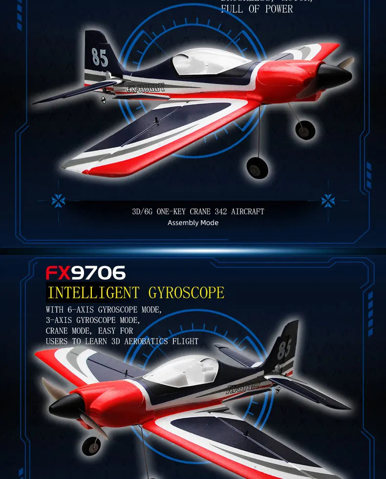 5CH FX9706 RC Plane 580MM Fixed Wing Glider 3D/6G Remote Control Aircraft 2.4G Brushless Motor Fighter Model Toys for Children