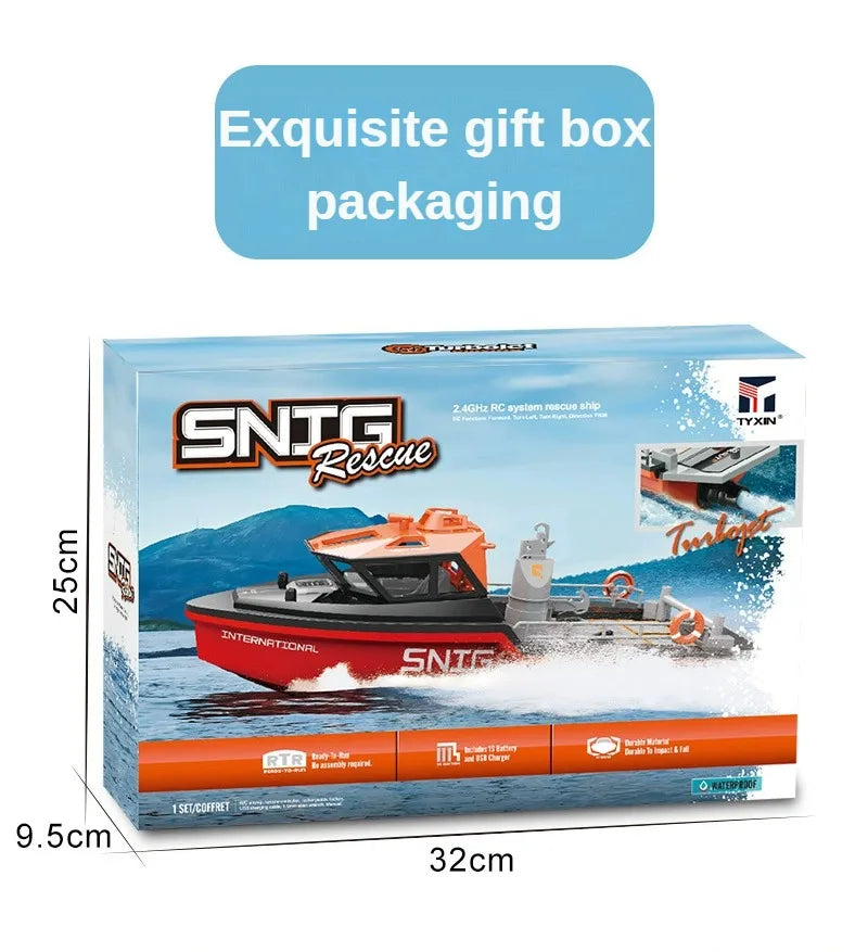 RC Rescue Boat Simulation Model High Speed Turbojet Brushless Speedboat Remote Control Boat Model Toy Gift Electric Yacht