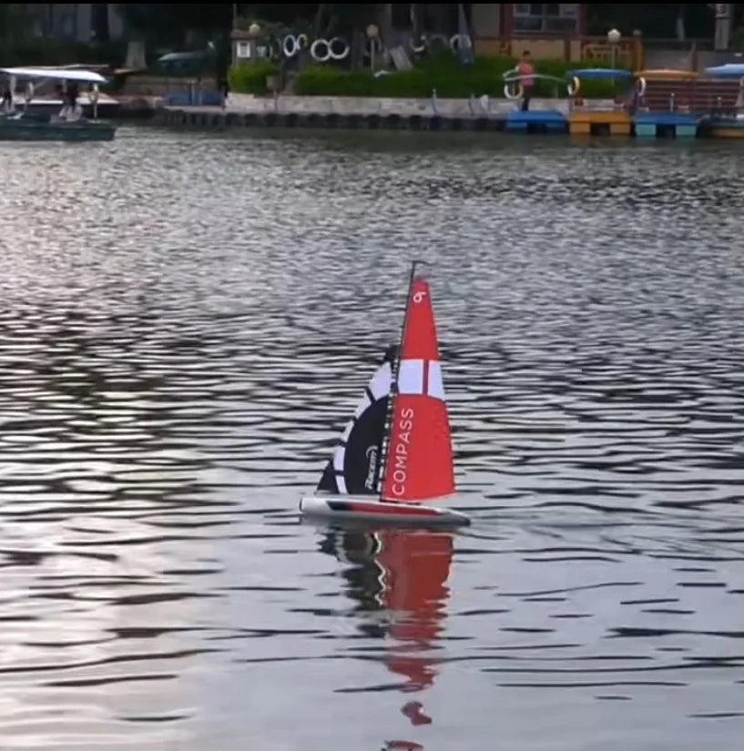 Remote Control Sailboat Model Huge for Adult Teens Fall Water Recreation Sailboat Model 84 Inch (213cm) Pre-Assembled Sail Acces