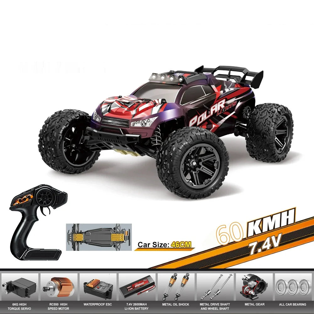 1:8 Large Size RC Car 60KM/H High-Speed RC Drift Racing Car 2.4G Super Shock Absorber RC Truck Car Toys  Model Adults Gifts