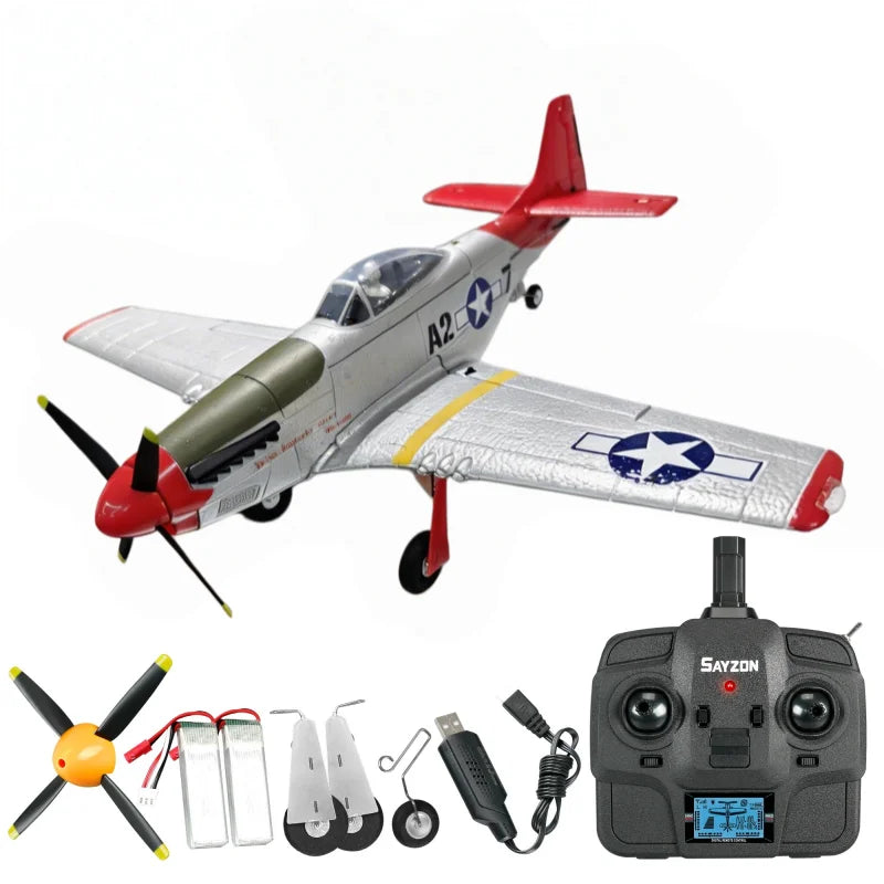 RC Plane 5CH 3D/6G Fixed-wing RC Airplane 2.4GHz P51D Mustang RTF for Adults Beginners Easy to Fly Removable Brushless Fighter