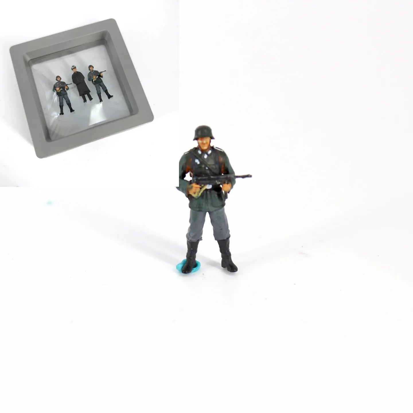 New 1/72 German Soldier 2Person Soldier Group 1 Commander Miniature Doll Set Model DIY Scene With Hand-Painted Figurine Toys