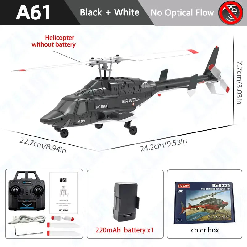 A61 RC Helicopter 2.4G 6-Aixs Gyroscope 4CH Altitude Hold Optical Flow Remote Control Helicopter Toys For Kid Adult