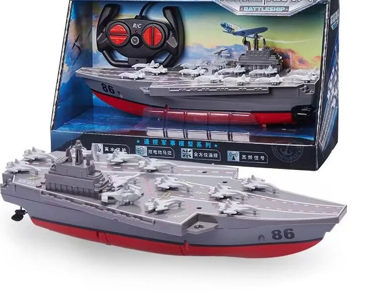 RC Warship 26.7 inch(68CM) Super Long Hull RC Boat Charging Military Children's Toy boy Electric Toy Ship Aircraft Carrier Warsh