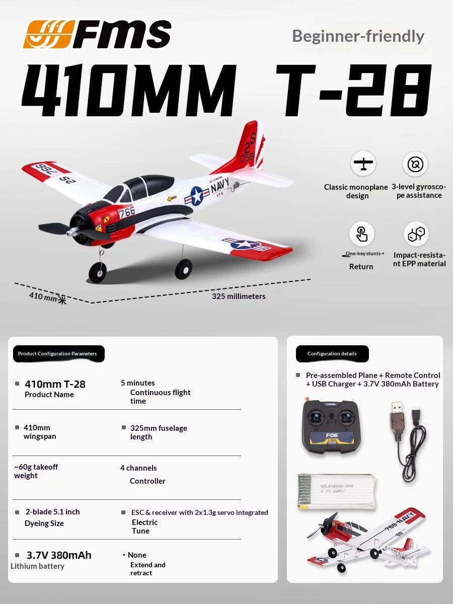FMS 800mm Wingspan Beaver RC Fixed Wing Airplane Electric Assembly Remote Control Aircraft For Beginners Entry Level Model Plane