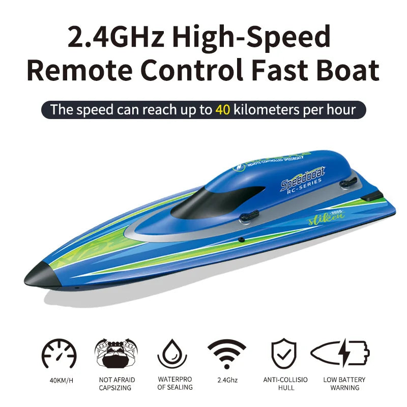 TX766 Brushless RC Boat 40km/h High Speed Big Power Waterproof Electric Toy Boat Model Low Battery Reminder Metal Rudder Gifts