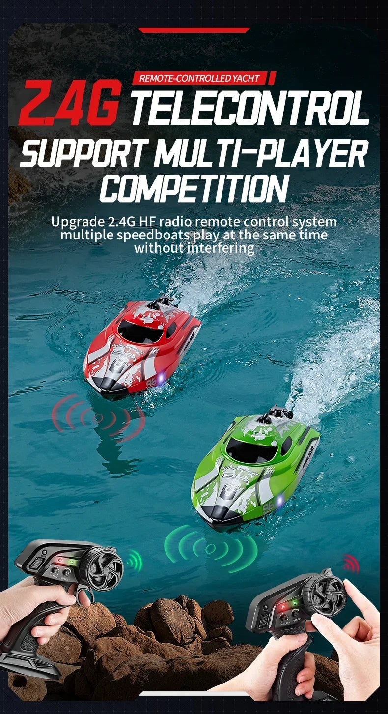 RC High-Speed Boat 25Km/h 2.4G Waterproof Remote Control Boats Ship Speedboats Remote Control Outdoor Toys for Kids Adult Gifts
