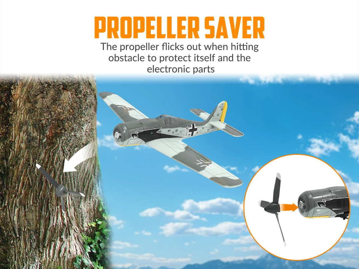 VOLANTEX RC FW190 Fighter Toy Set Ready to Fly Remote Control Airplane Kids Boys