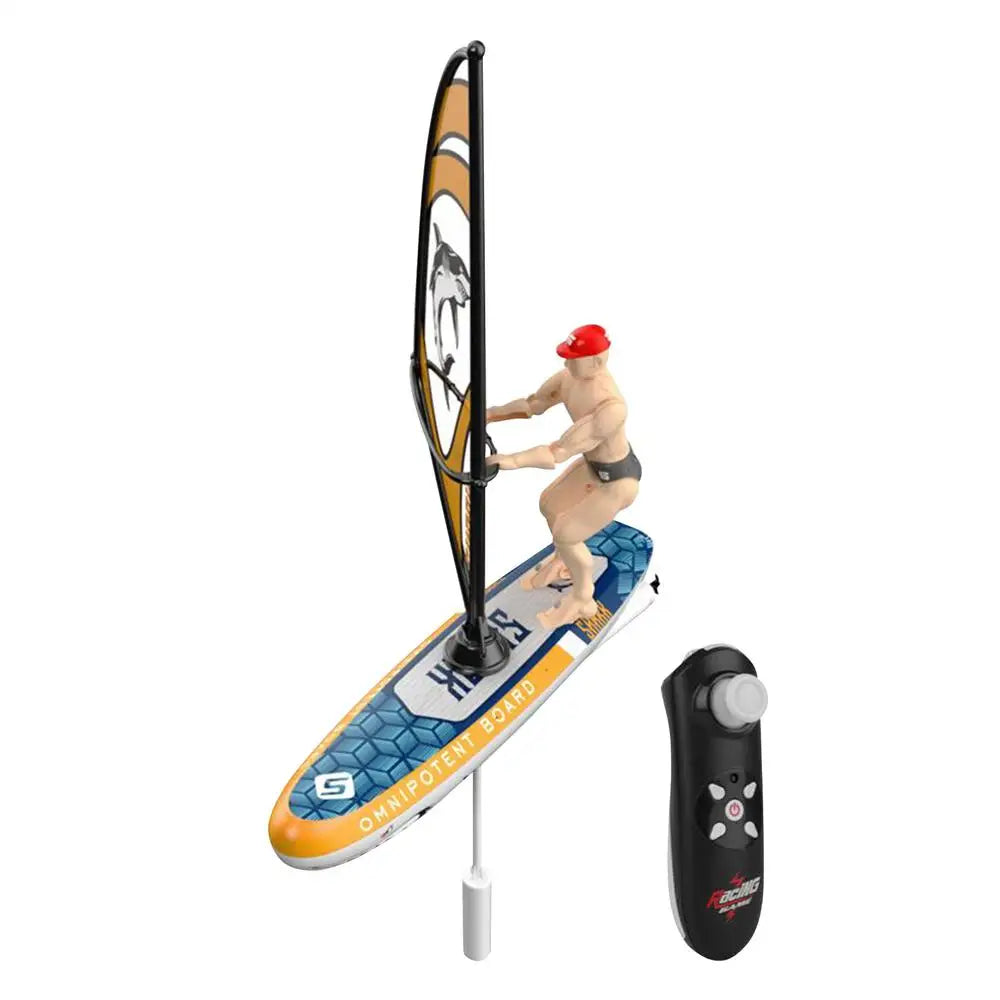 Rc Boat 2.4Ghz Remote Control Sailboats Swing Doll Surfboard Waterproof Pool Sailing Game With Led Lights Beach Toys For Kids