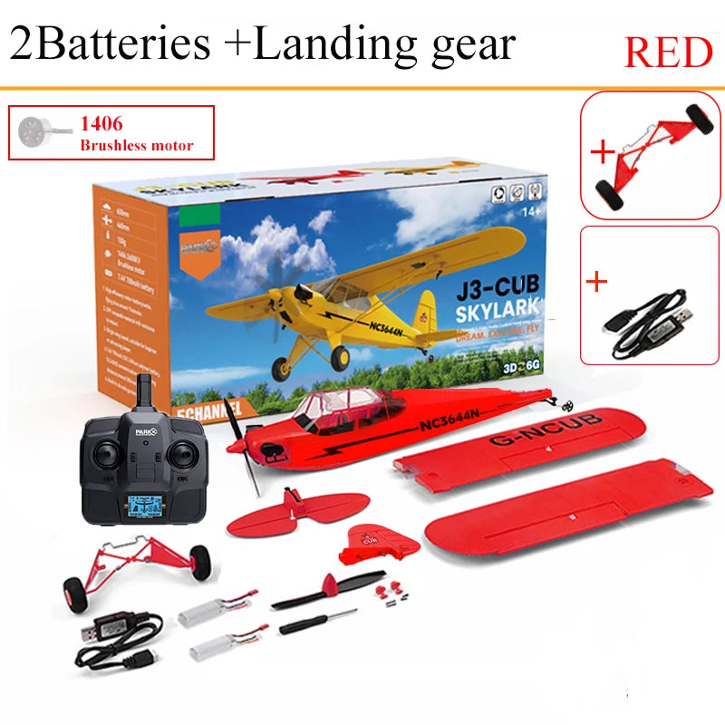 News Park10 J3-CUB RC Airplane RTF EPP RC 1406 Brushless Motor WLtoys A160 Upgrad 3D/6G System 650mm Wingspan Kit For Adult Gift