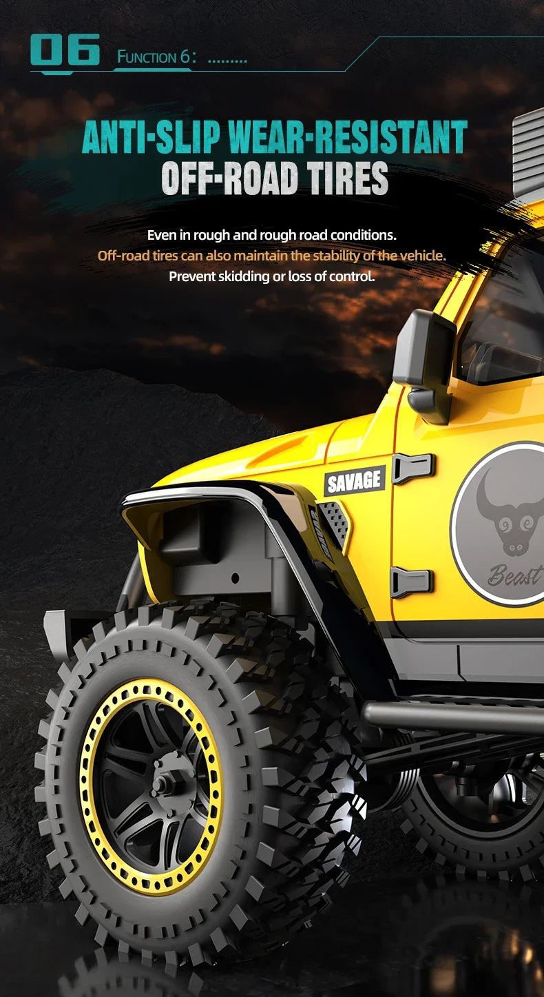 RC Climbing Car 1:20 4WD with LED Light 2.4G 20KM/H High Speed RC Climbing Vehicle Toy Gifts for Boys Girls Kids RC Stunt Car