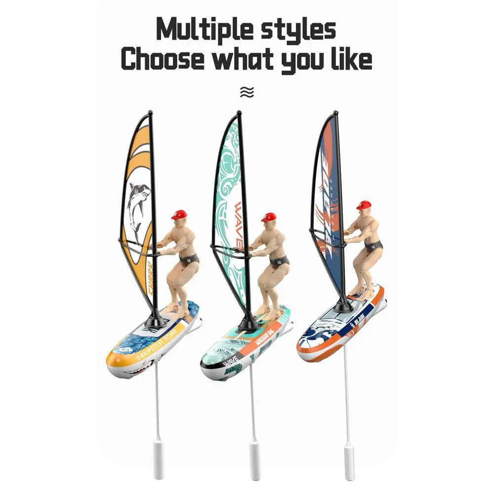 Rc Boat 2.4Ghz Remote Control Sailboats Swing Doll Surfboard Waterproof Pool Sailing Game With Led Lights Beach Toys For Kids