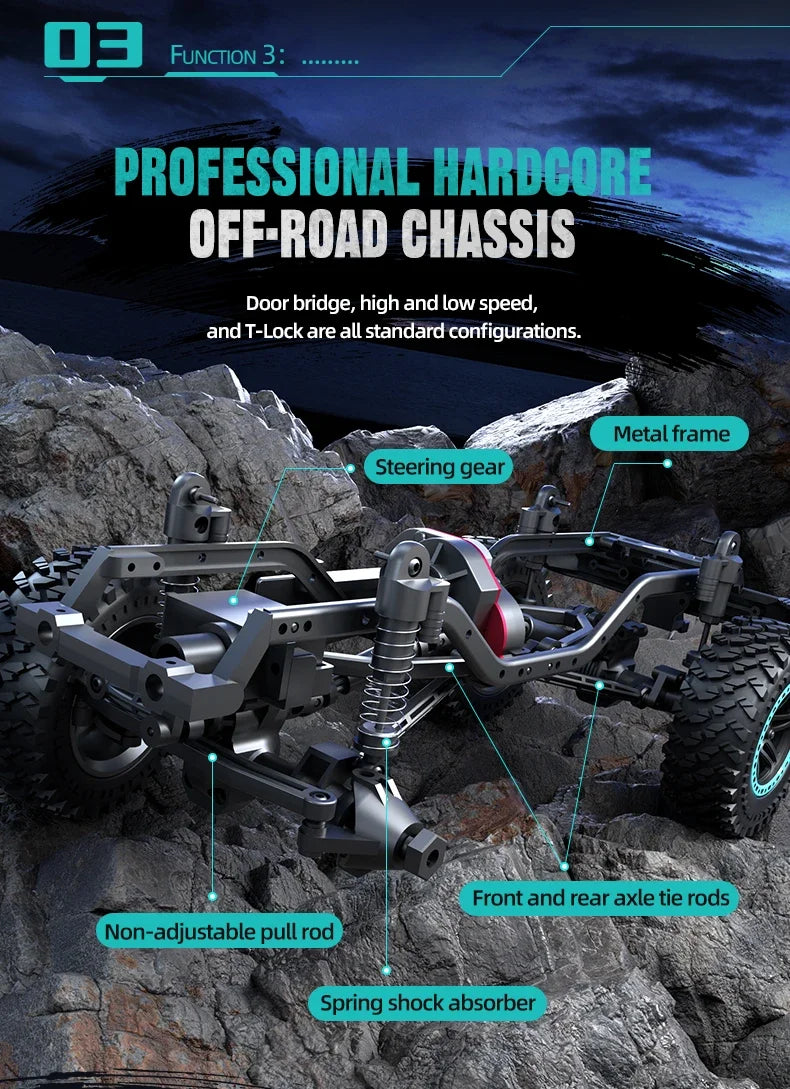 RC Climbing Car 1:20 4WD with LED Light 2.4G 20KM/H High Speed RC Climbing Vehicle Toy Gifts for Boys Girls Kids RC Stunt Car