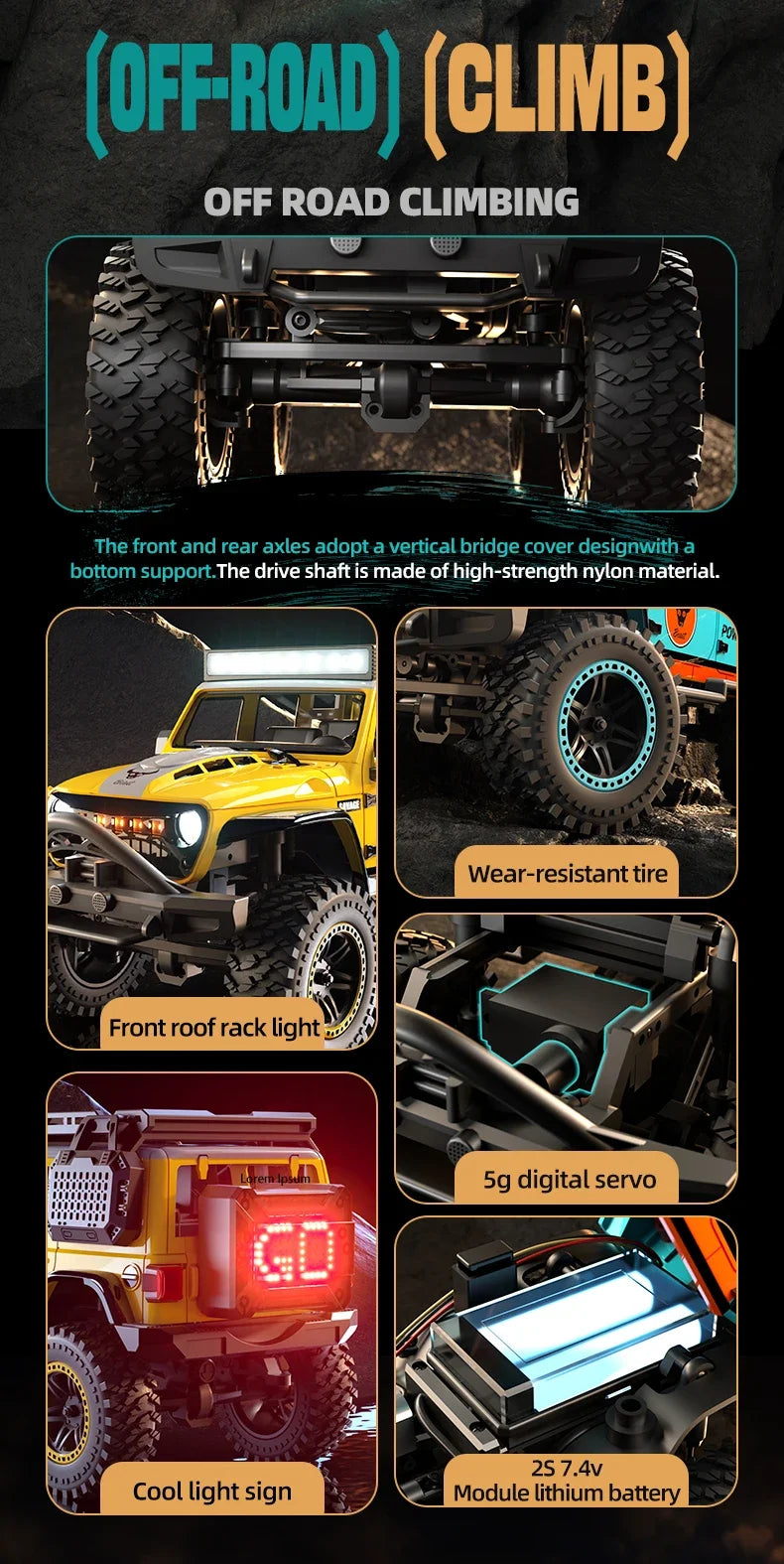 RC Climbing Car 1:20 4WD with LED Light 2.4G 20KM/H High Speed RC Climbing Vehicle Toy Gifts for Boys Girls Kids RC Stunt Car
