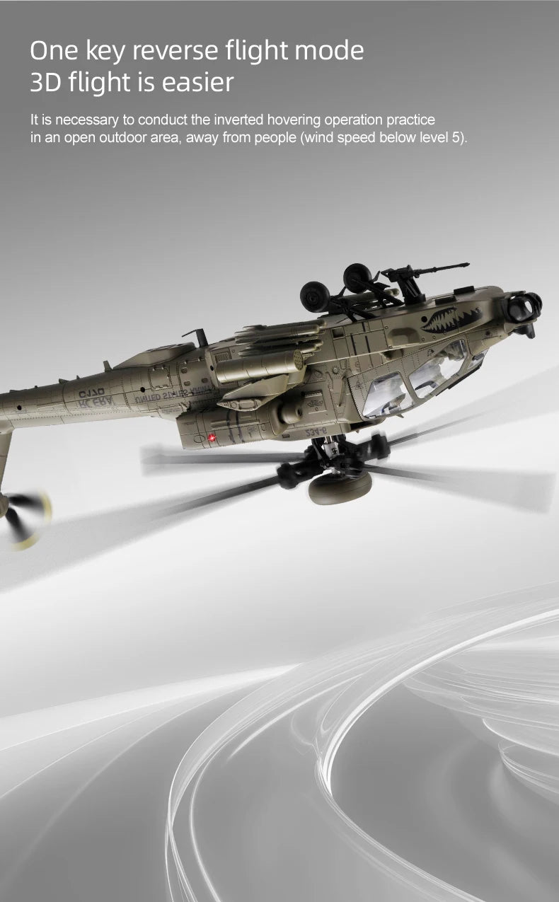 RC Helicopter C170 1:48 RC ERA Apache Remote Control Armed Helicopter Optical Flow Positioning 6CH Brushless Aircraft Model Toy