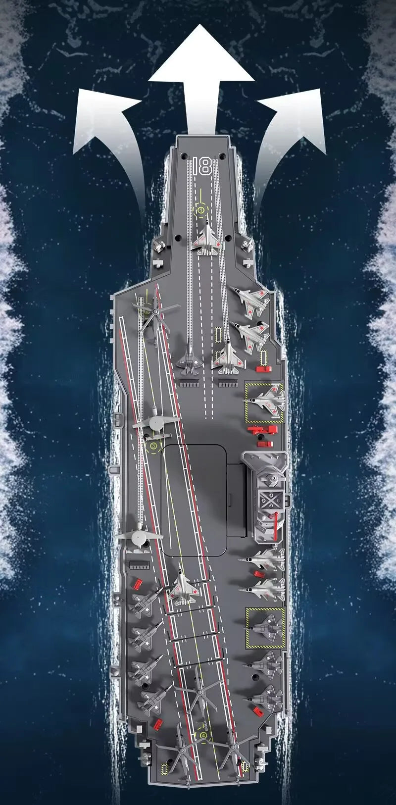 RC Warship 26.7 inch(68CM) Super Long Hull RC Boat Charging Military Children's Toy boy Electric Toy Ship Aircraft Carrier Warsh