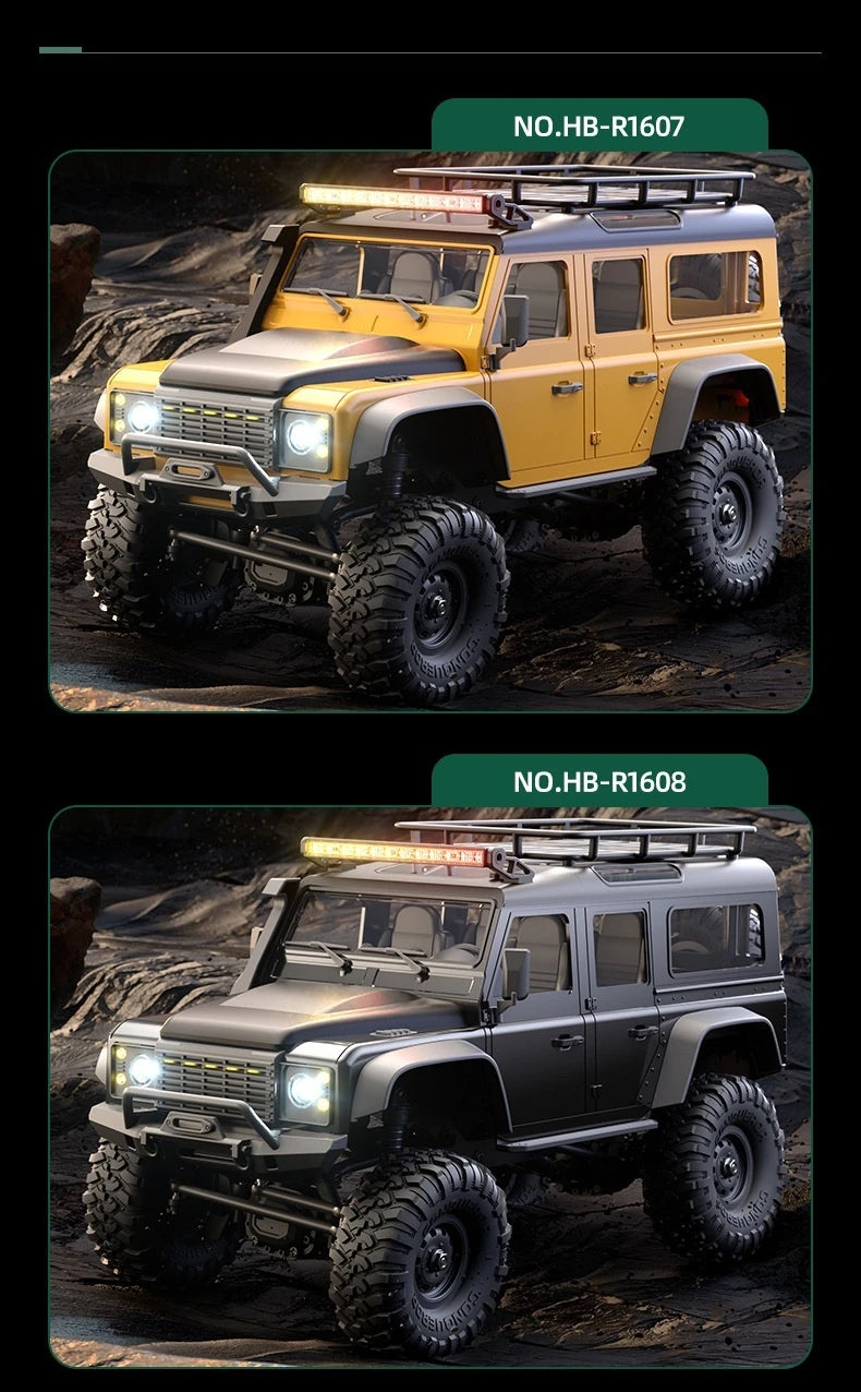 HB HuangBo RC Car RTR 1/16 Scale 4WD Off-Road Crawler Car Full Proportional Remote Control Electric Toy for Adults and Kids