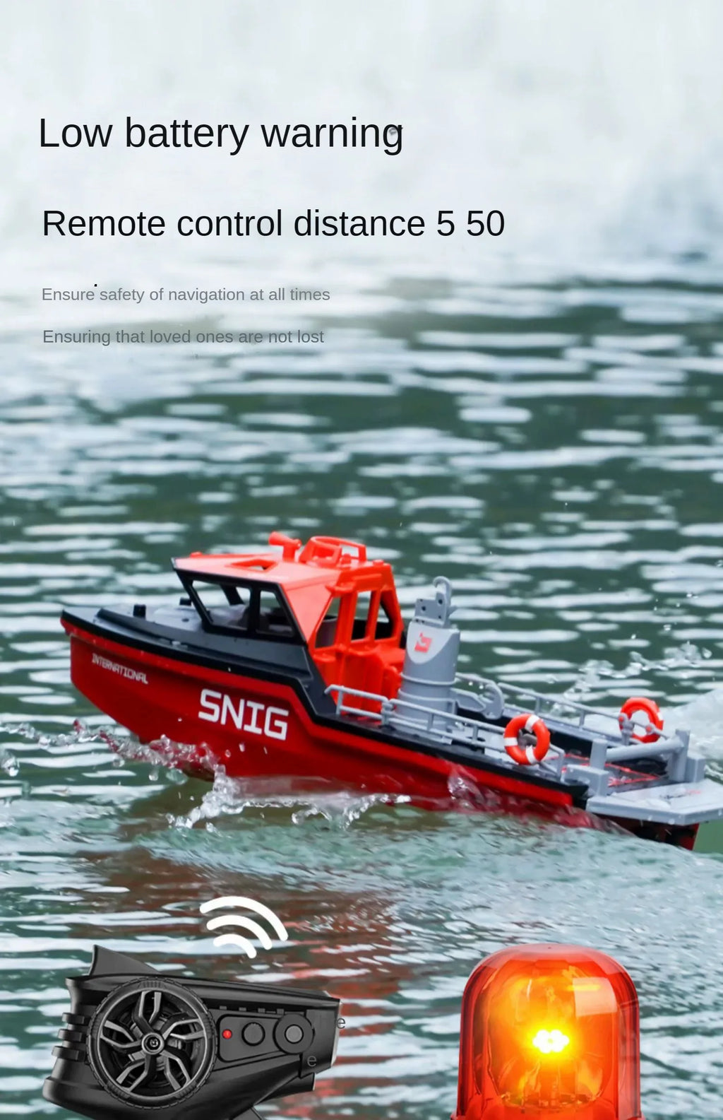 RC Rescue Boat Simulation Model High Speed Turbojet Brushless Speedboat Remote Control Boat Model Toy Gift Electric Yacht