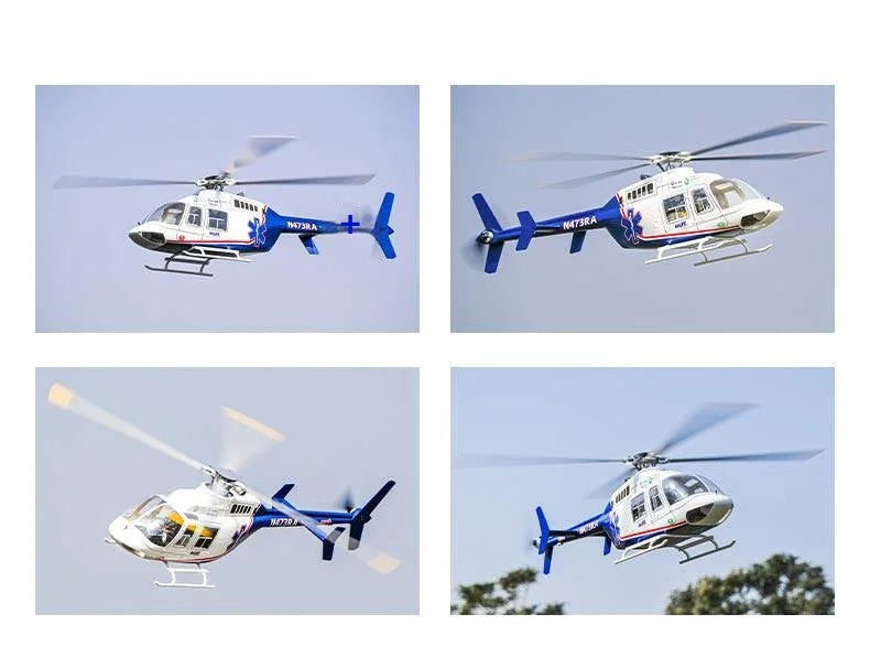 New Bell 407 Rc Helicopter Flywing 470 Scale Brushless RC Plane 4 Propellers 10CH With 4S 5000mAh RC Airplane Model Adults Gifts