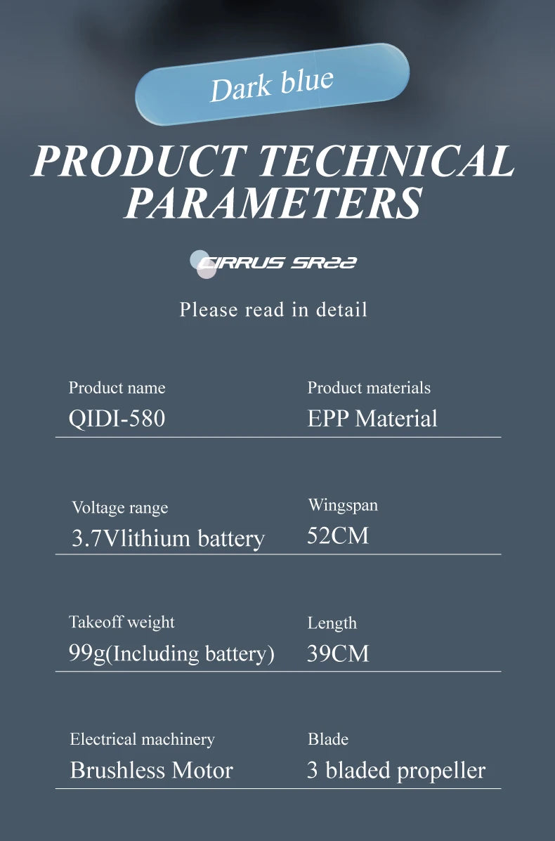 QIDI580 Stunt RC Glider Plane 4CH 2.4G Remote Control Brushless Aircraft EPP Foam Fixed Wing Airplane Model Toys for Children