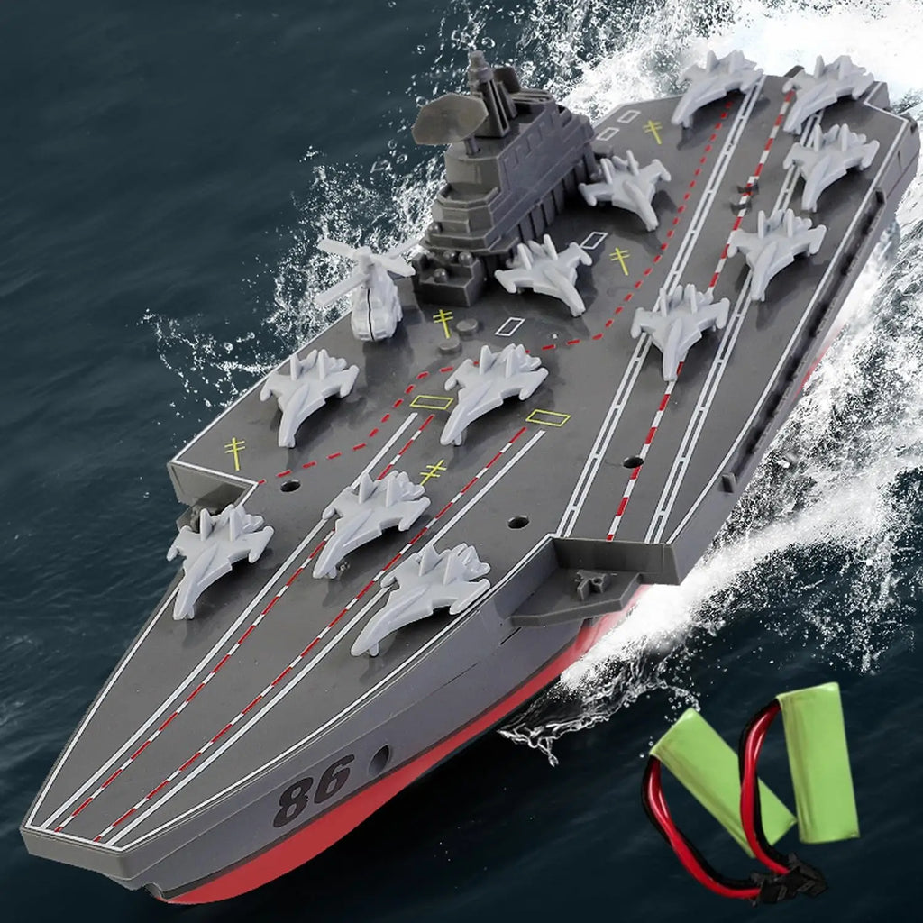 RC Warship 26.7 inch(68CM) Super Long Hull RC Boat Charging Military Children's Toy boy Electric Toy Ship Aircraft Carrier Warsh